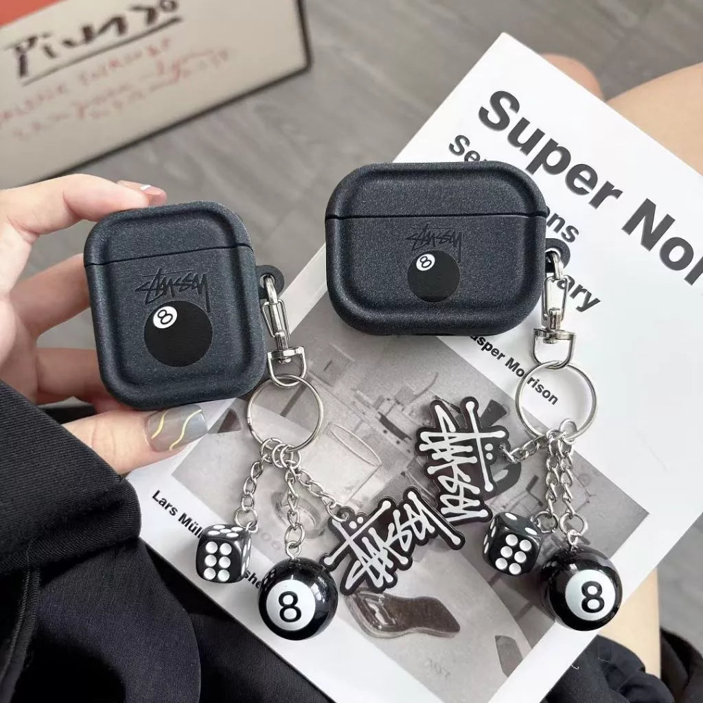 8-Ball AirPods Case with Keychain - Serene