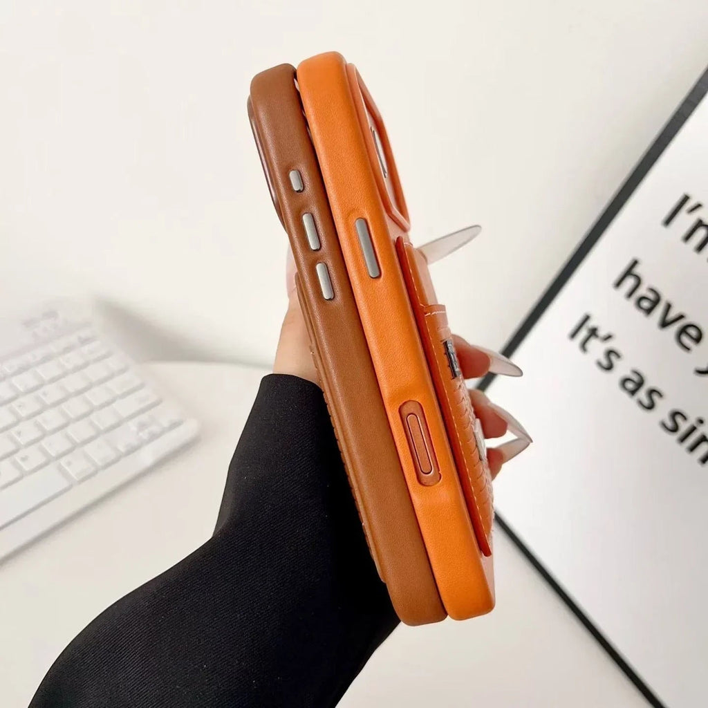 Baby Pink Hermès iPhone 17 Pro Max Case with Card Slot – Luxury Leather Hermes Phone Case - Serene
