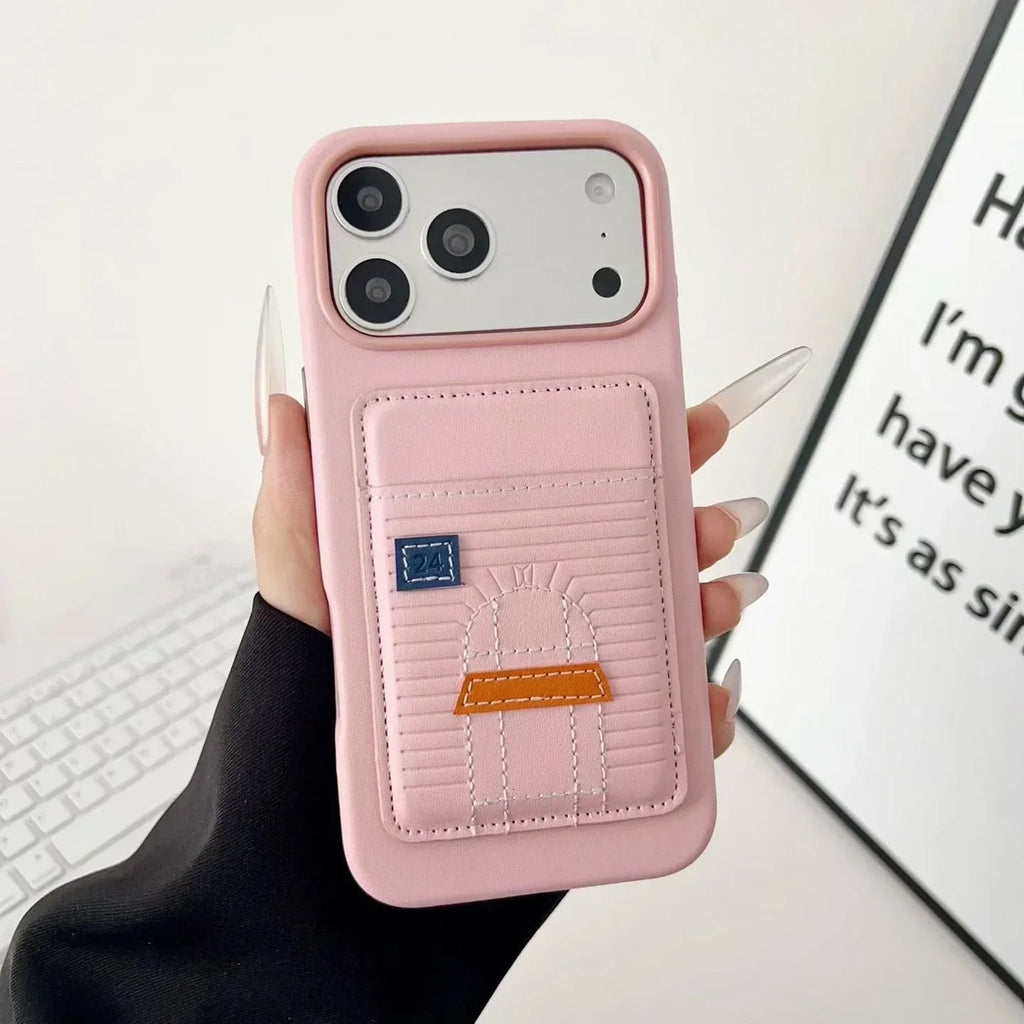 Black Hermès iPhone 17 Pro Max Case with Card Slot – Luxury Leather Hermes Phone Case - Serene