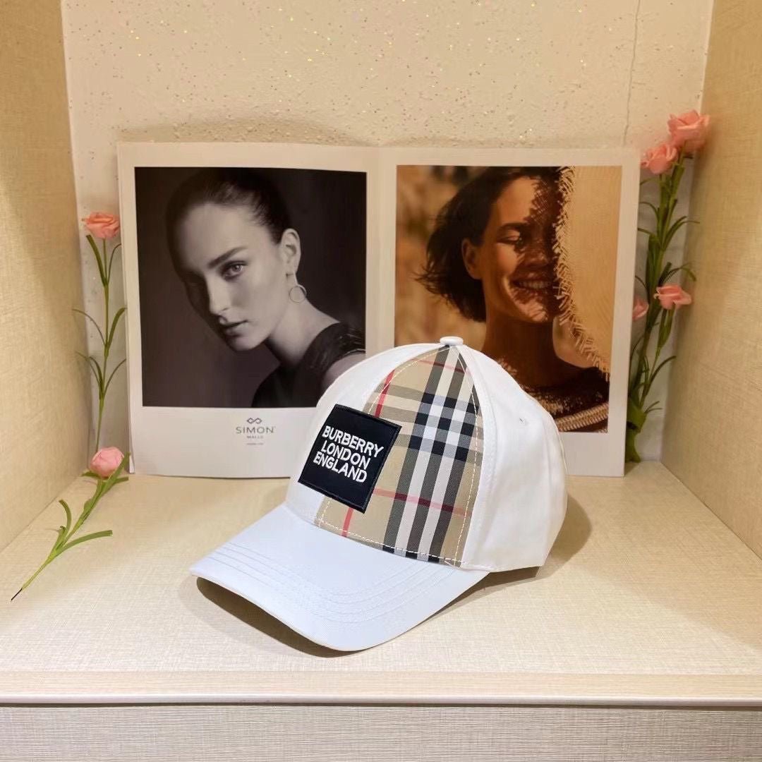 Burberry Check Embroidered Baseball Cap - Serene