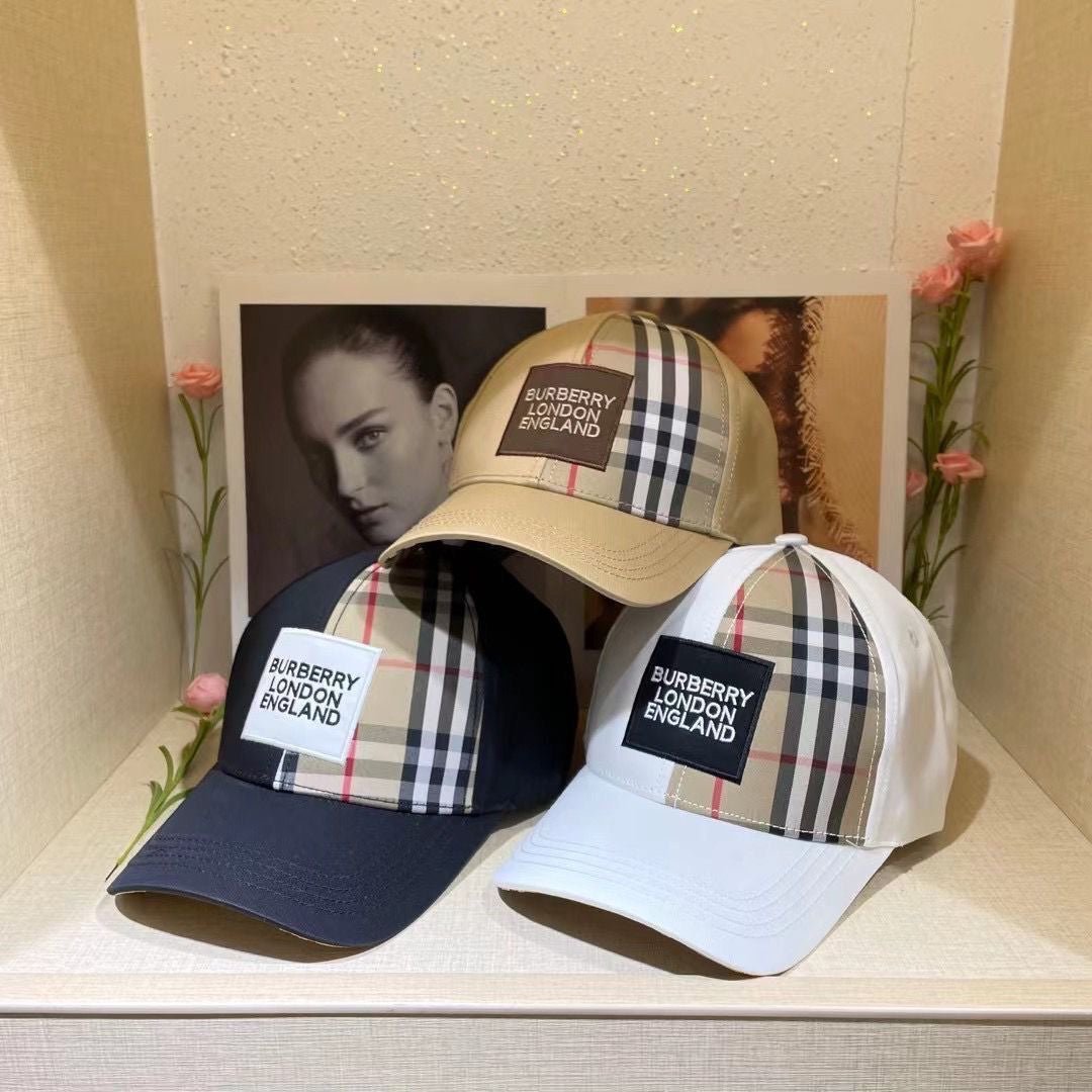 Burberry Check Embroidered Baseball Cap - Serene