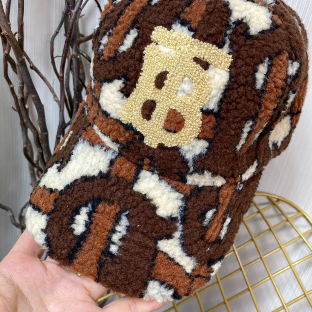 Burberry Check Lamb Wool Baseball Cap | Luxury Designer Winter Cap - Serene