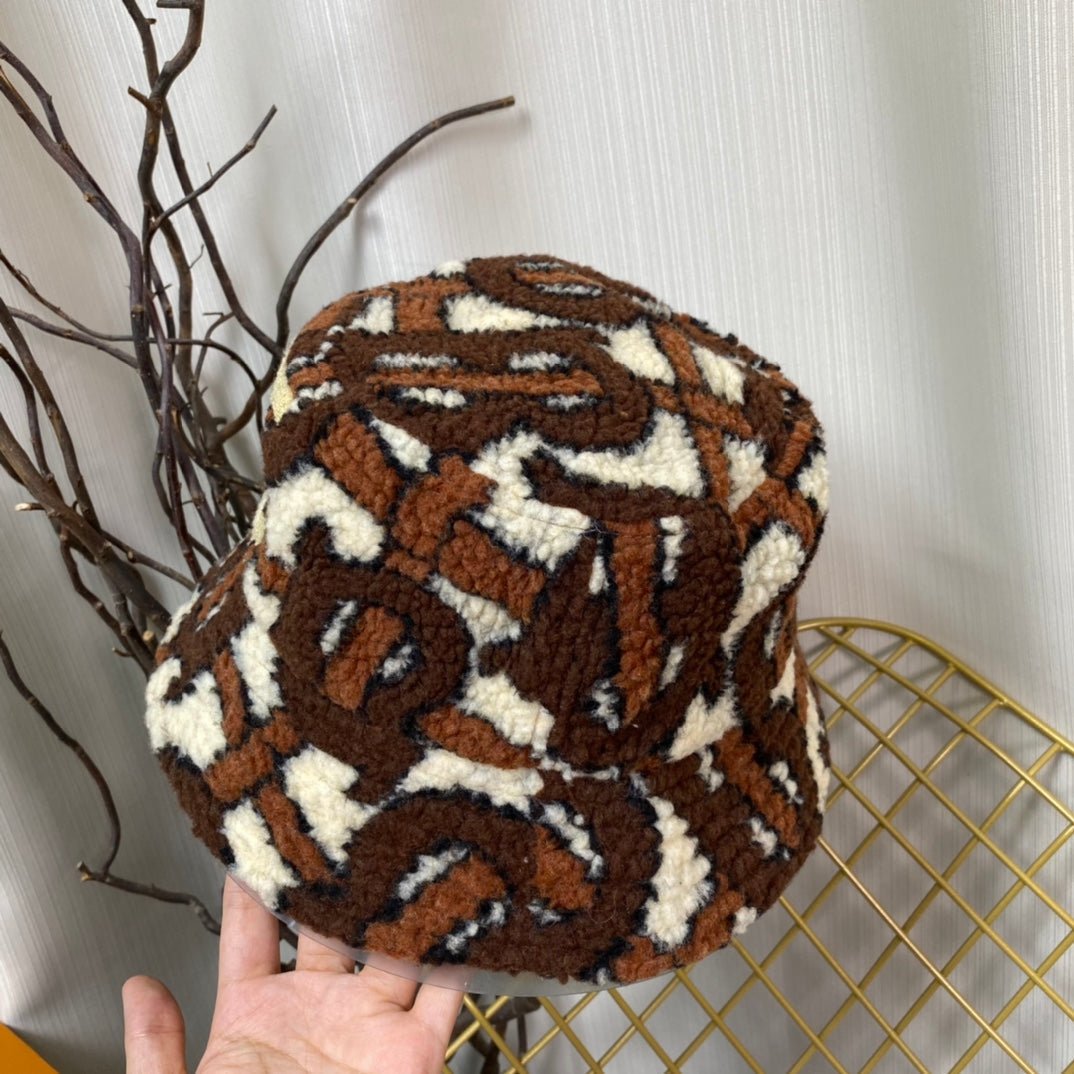 Burberry Check Lamb Wool Bucket Hat | Luxury Designer Winter Hat - Serene