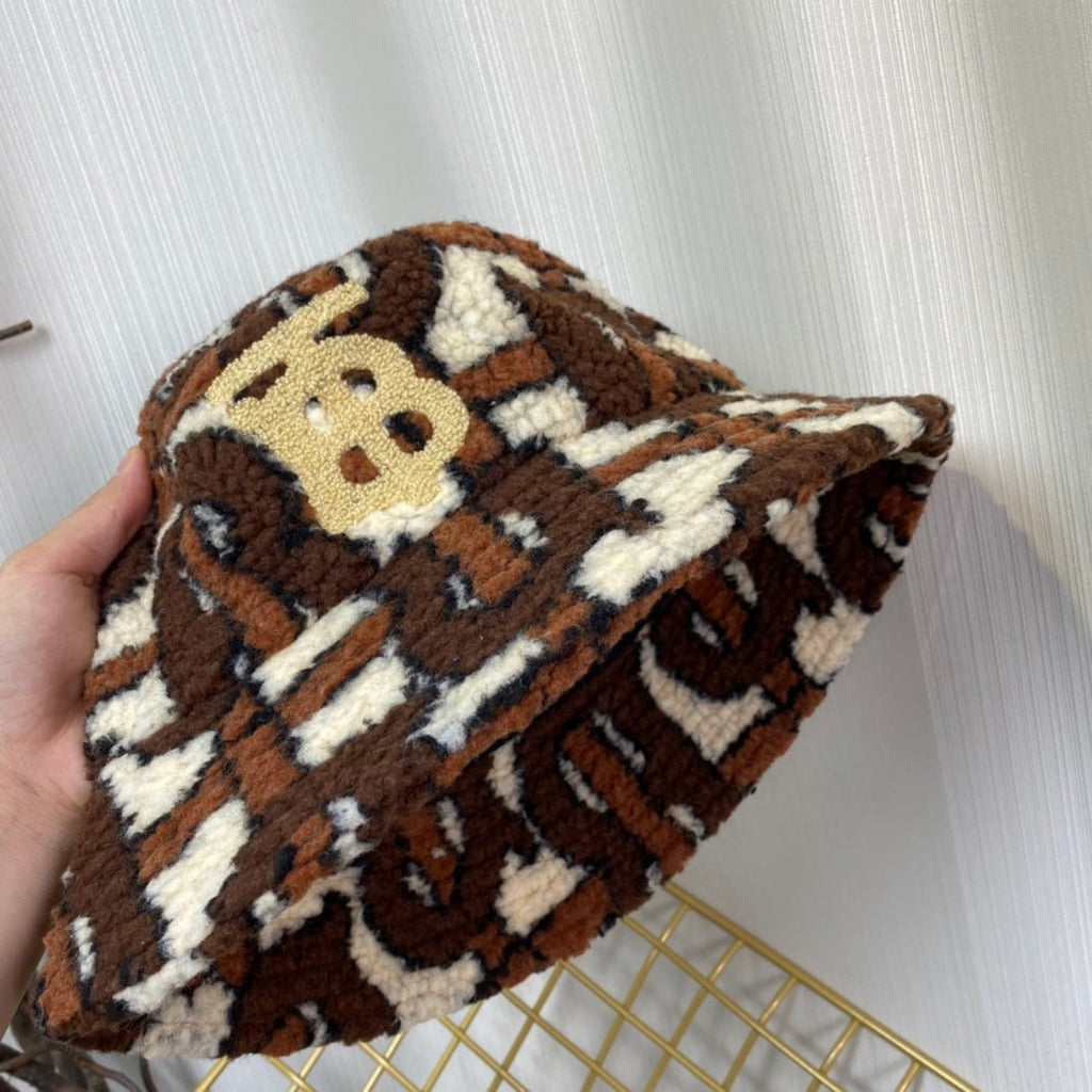 Burberry Check Lamb Wool Bucket Hat | Luxury Designer Winter Hat - Serene