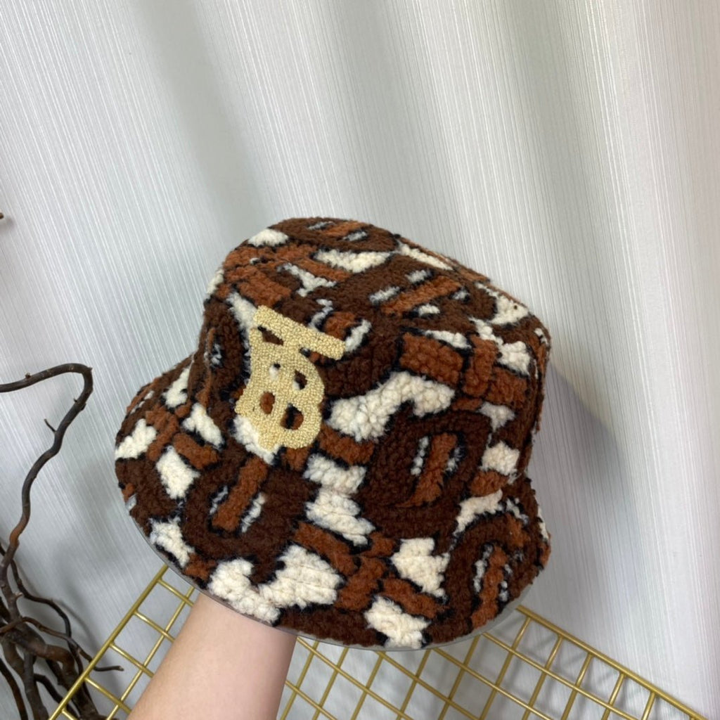 Burberry Check Lamb Wool Bucket Hat | Luxury Designer Winter Hat - Serene