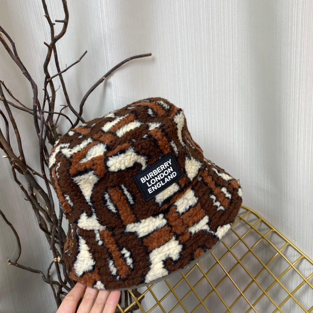 Burberry Check Lamb Wool Bucket Hat | Luxury Designer Winter Hat - Serene