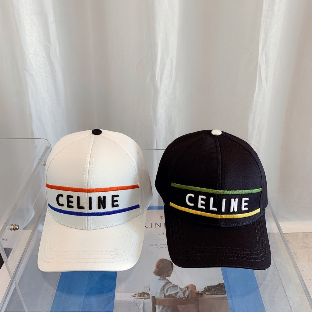 CELINE Embroidered Cotton Baseball Cap | Luxury Designer Adjustable Hat - Serene