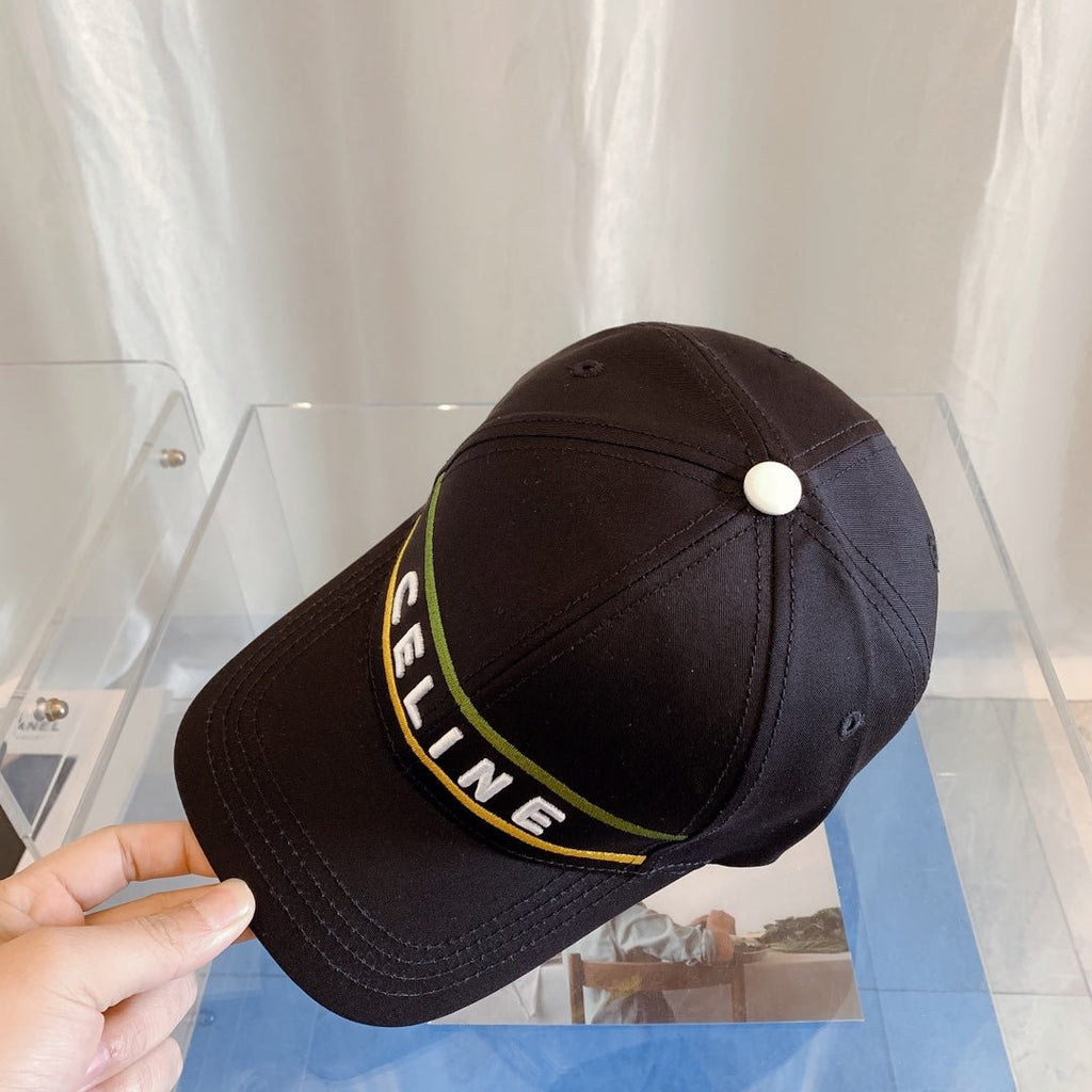 CELINE Embroidered Cotton Baseball Cap | Luxury Designer Adjustable Hat - Serene