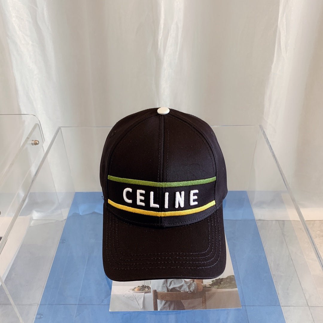 CELINE Embroidered Cotton Baseball Cap | Luxury Designer Adjustable Hat - Serene