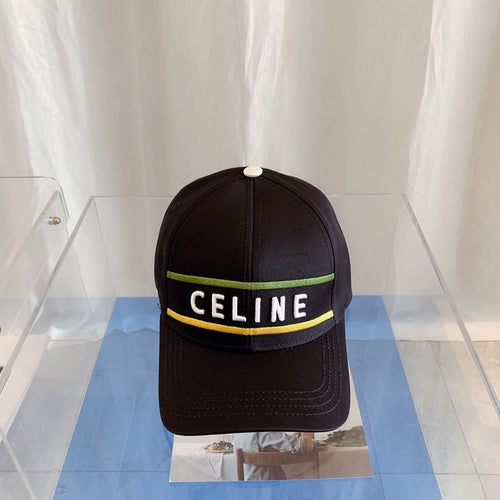 CELINE Embroidered Cotton Baseball Cap | Luxury Designer Adjustable Hat - Serene