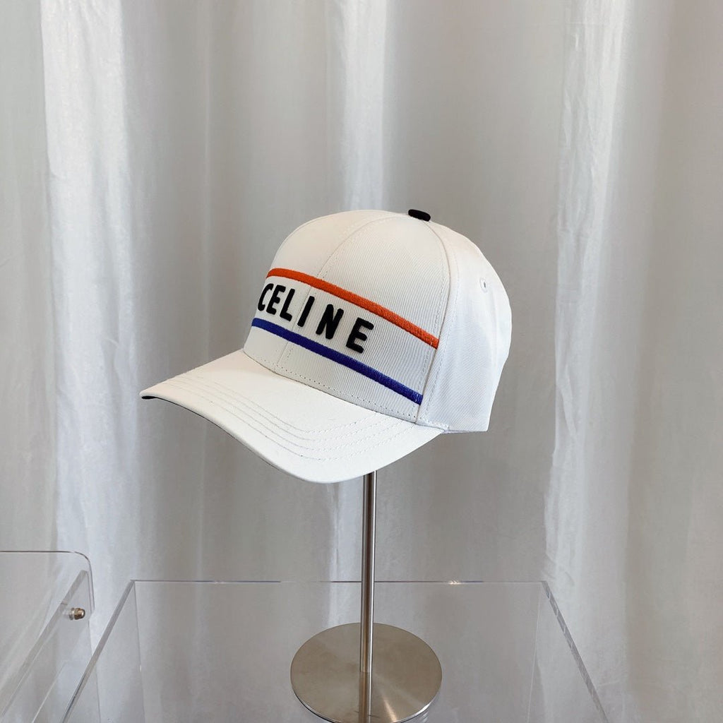 CELINE Embroidered Cotton Baseball Cap | Luxury Designer Adjustable Hat - Serene
