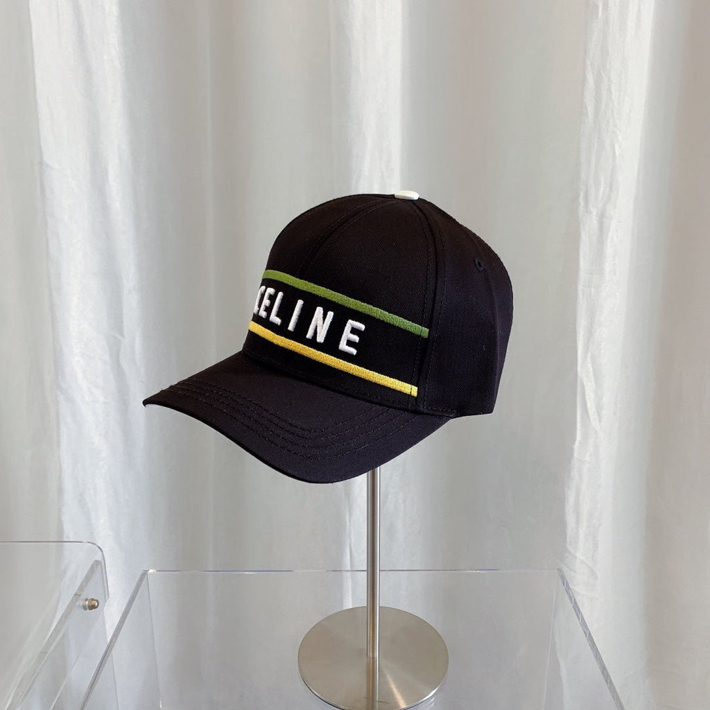 CELINE Embroidered Cotton Baseball Cap | Luxury Designer Adjustable Hat - Serene