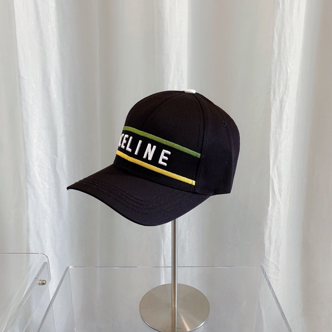 CELINE Embroidered Cotton Baseball Cap | Luxury Designer Adjustable Hat - Serene