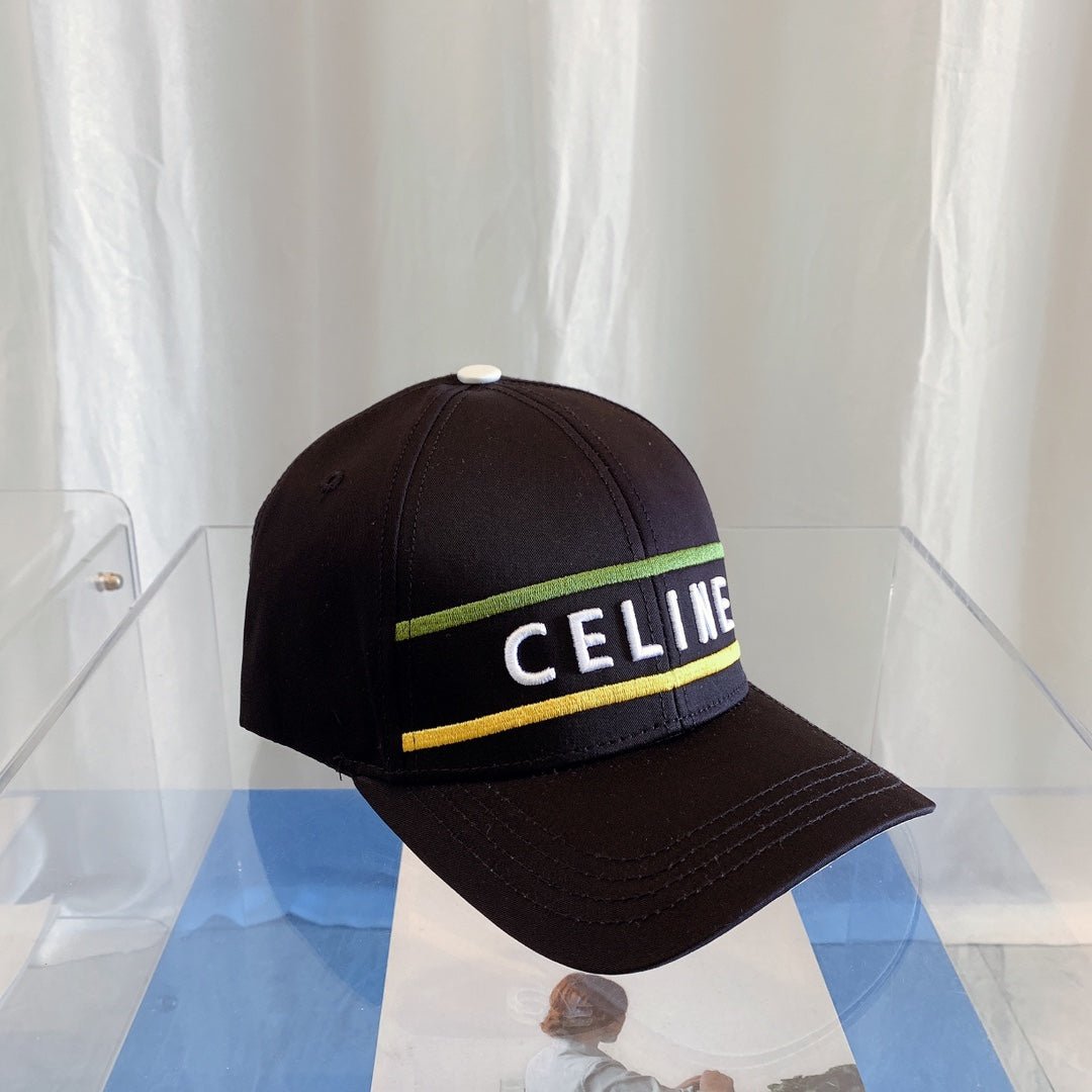 CELINE Embroidered Cotton Baseball Cap | Luxury Designer Adjustable Hat - Serene