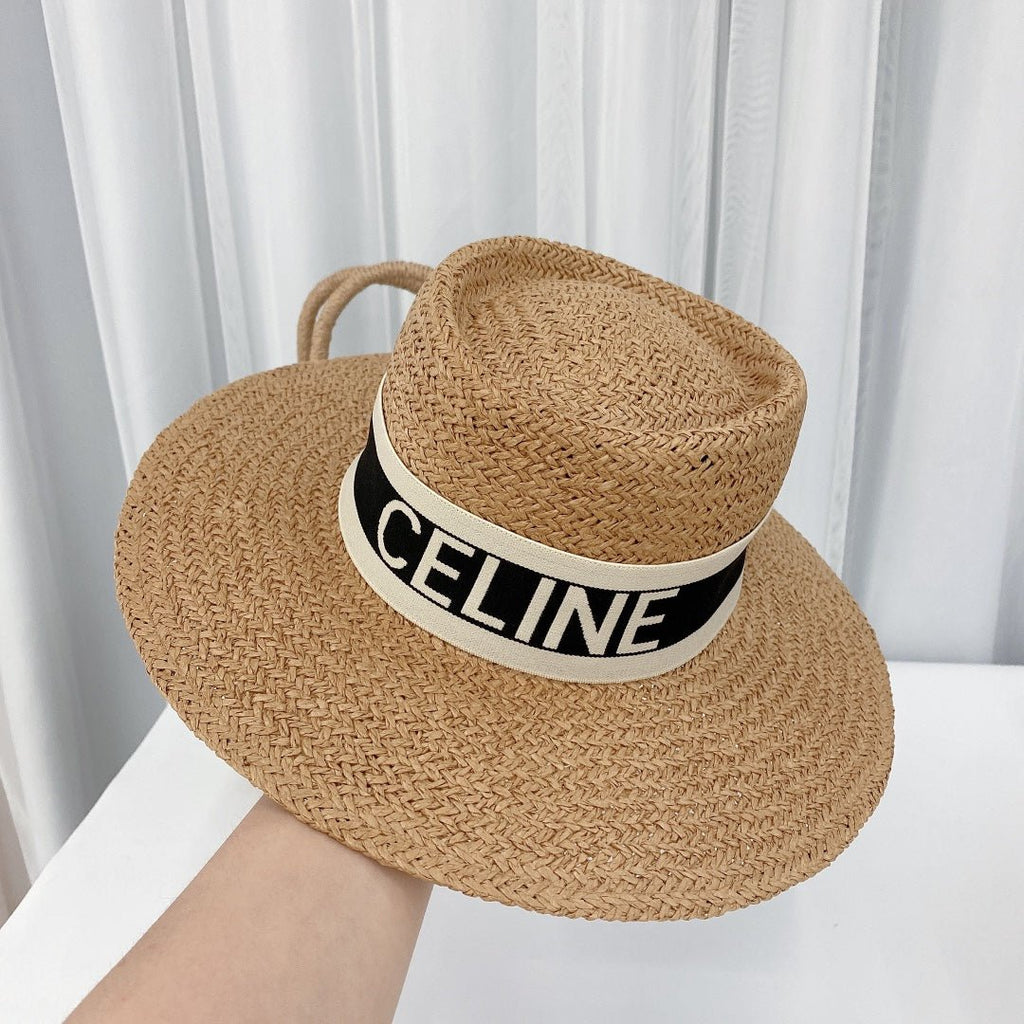 CELINE Raffia Straw Sun Hat | Luxury Designer Wide Brim Summer Hat - Serene