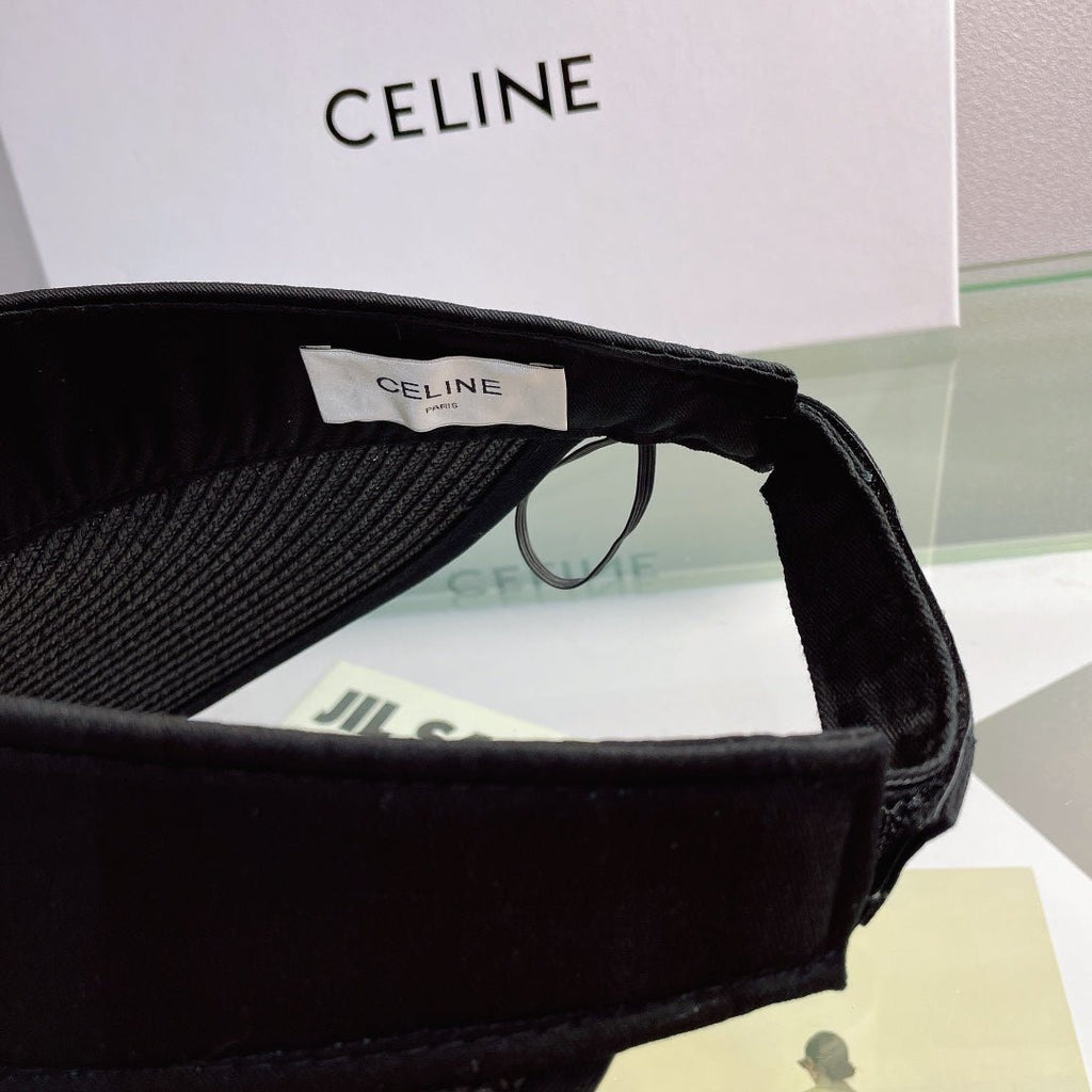 CELINE Raffia Straw Sun Visor | Luxury Designer Wide Brim Beach Hat - Serene