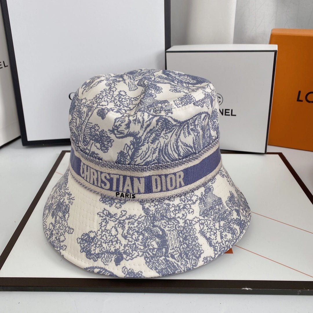Christian Dior Embroidered Webbing Pattern Bucket Hat - Serene