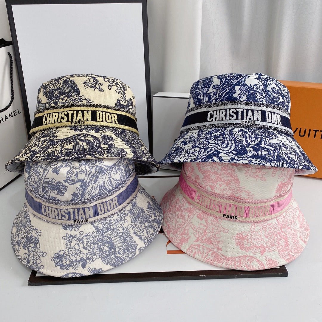 Christian Dior Embroidered Webbing Pattern Bucket Hat - Serene