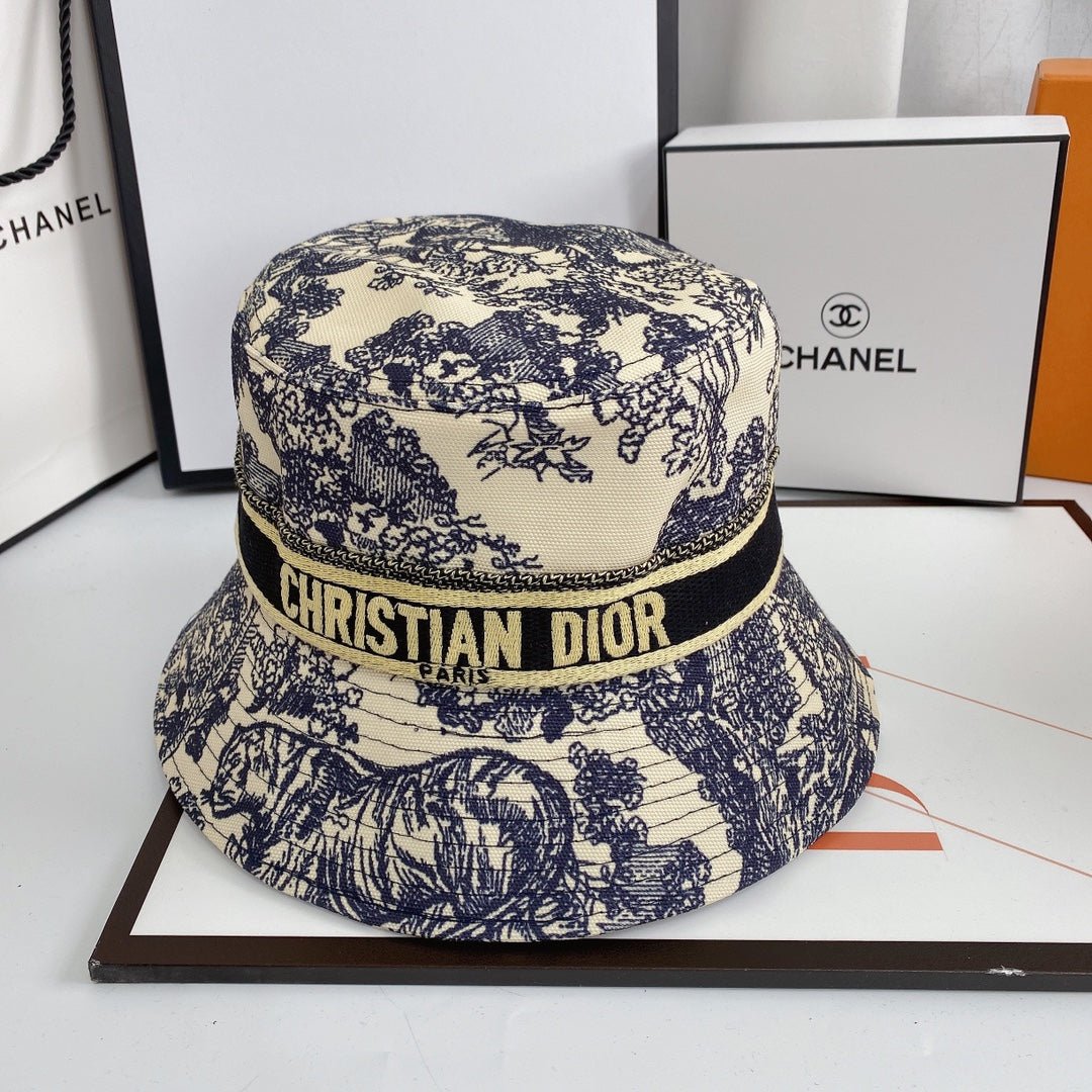 Christian Dior Embroidered Webbing Pattern Bucket Hat - Serene