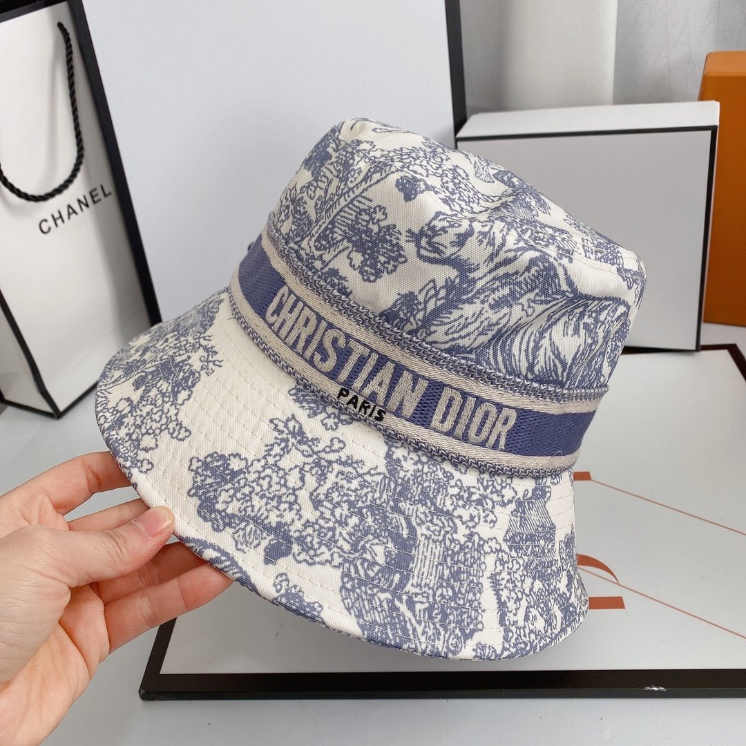 Christian Dior Embroidered Webbing Pattern Bucket Hat - Serene