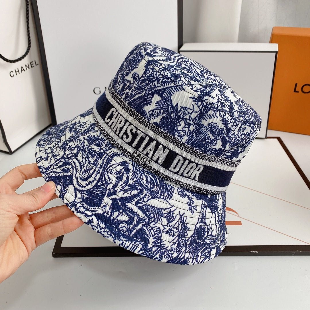 Christian Dior Embroidered Webbing Pattern Bucket Hat - Serene