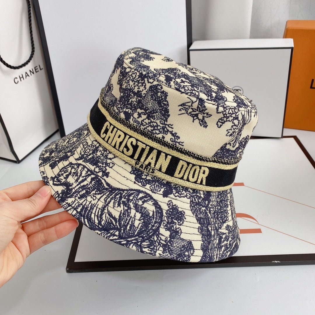 Christian Dior Embroidered Webbing Pattern Bucket Hat - Serene