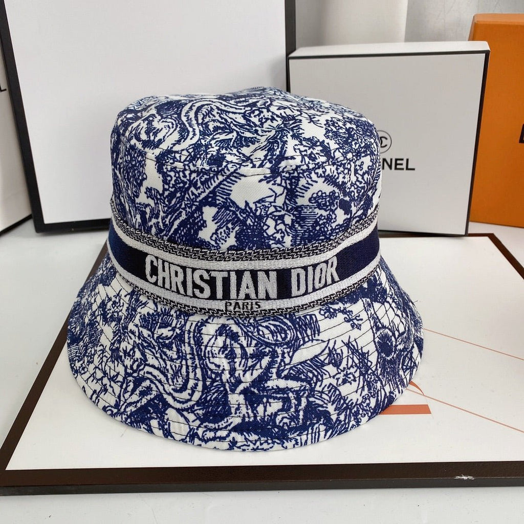 Christian Dior Embroidered Webbing Pattern Bucket Hat - Serene