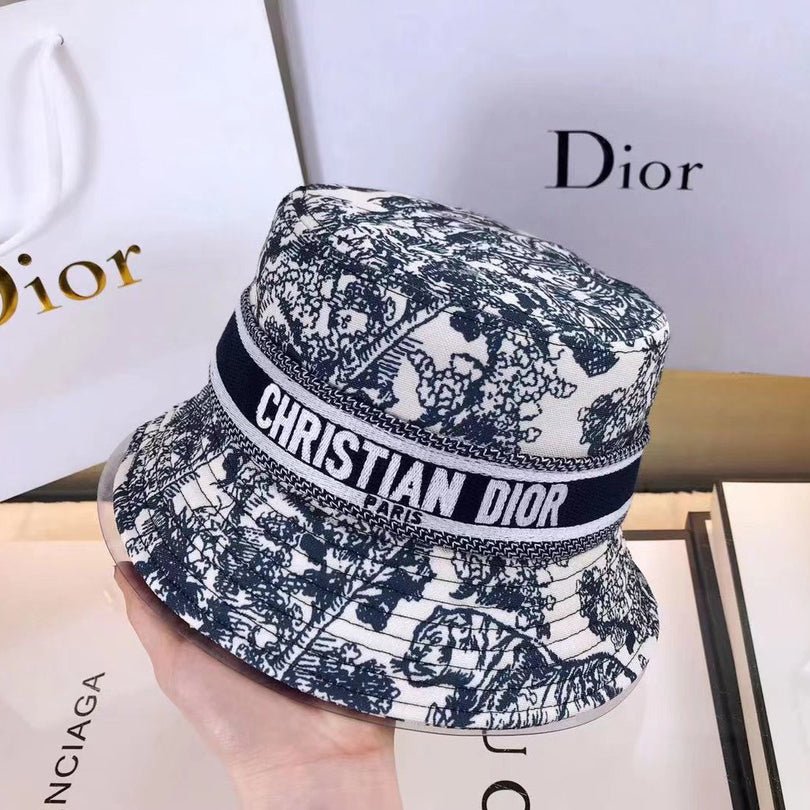 Christian Dior Toile de Jouy Bucket Hat | Luxury Designer Hat - Serene
