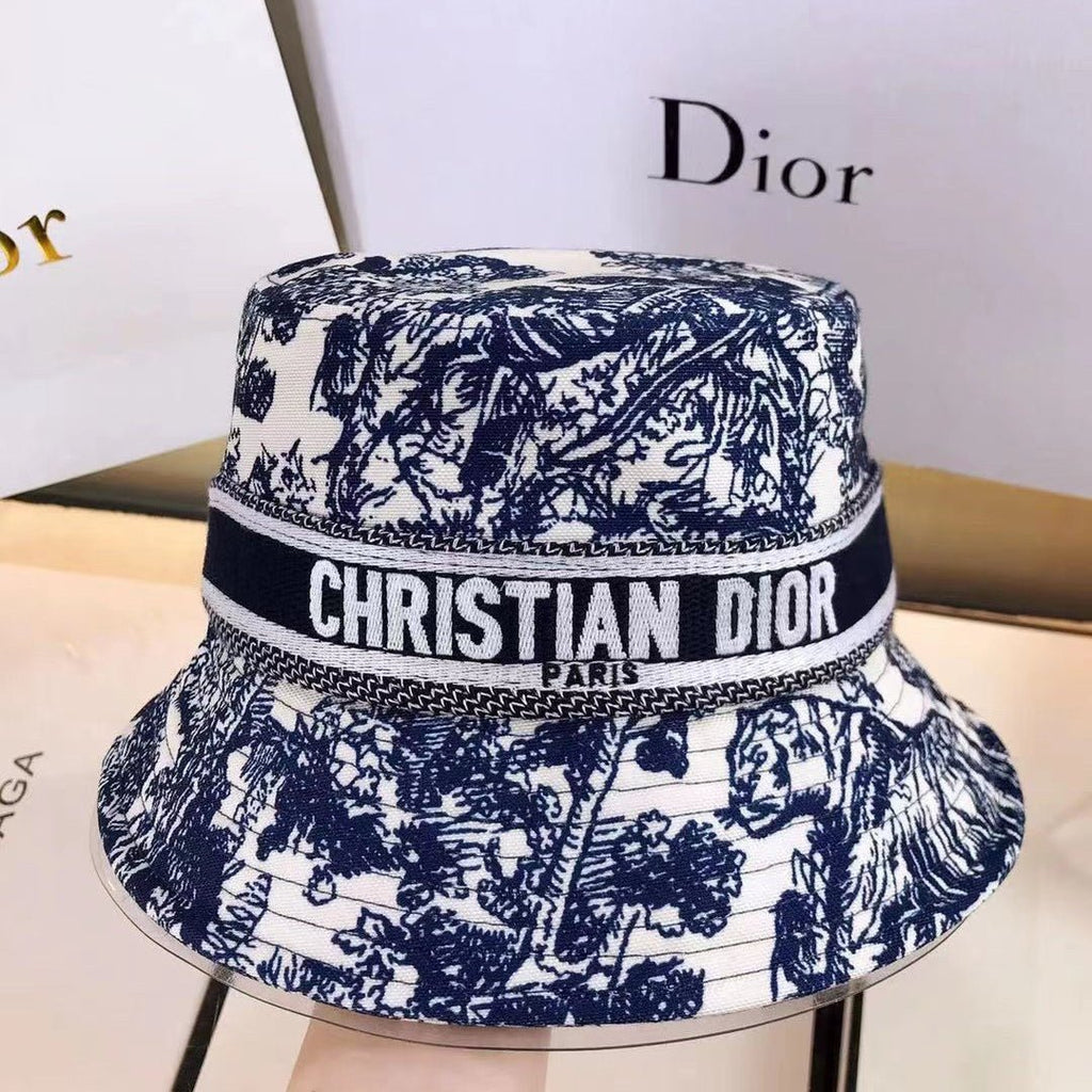 Christian Dior Toile de Jouy Bucket Hat | Luxury Designer Hat - Serene
