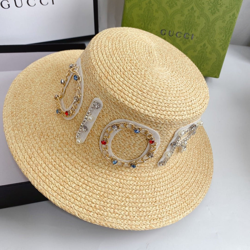 Dior Cannage Raffia Straw Sun Hat for Women | Luxury Designer Beach Hat - Serene