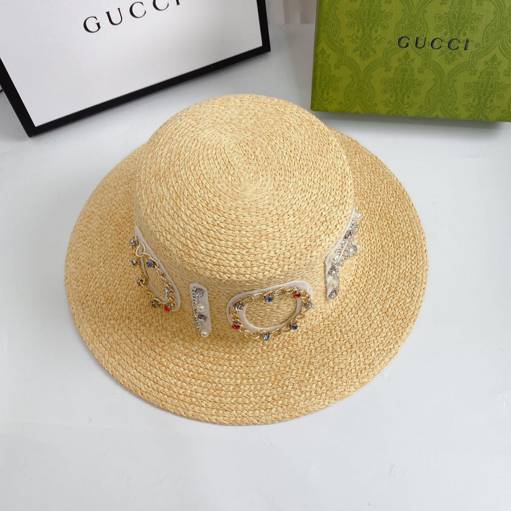 Dior Cannage Raffia Straw Sun Hat for Women | Luxury Designer Beach Hat - Serene