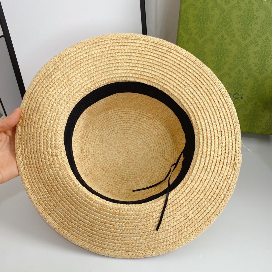 Dior Cannage Raffia Straw Sun Hat for Women | Luxury Designer Beach Hat - Serene