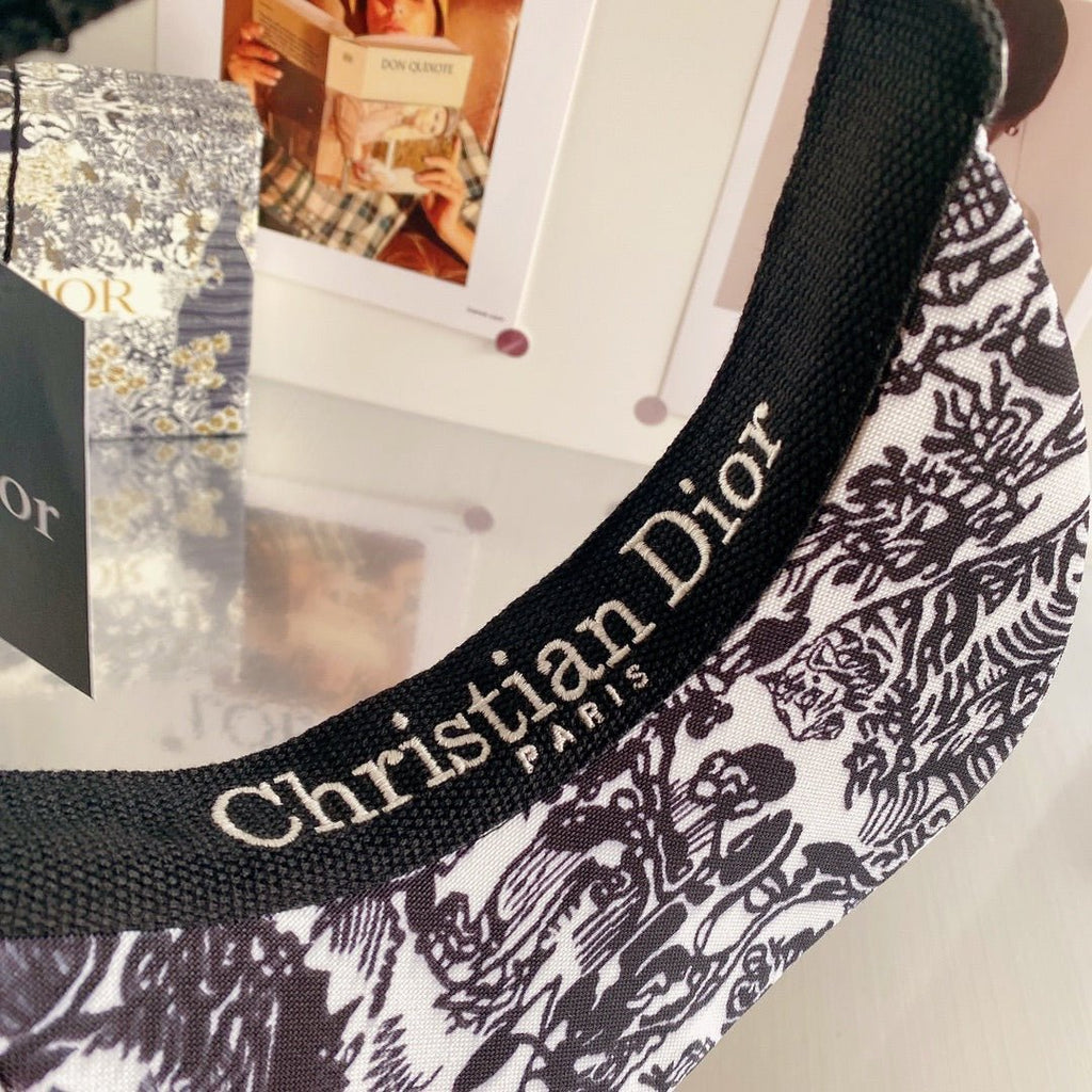Dior Embroidered Cotton Sun Visor | Luxury Designer Adjustable Visor Hat - Serene