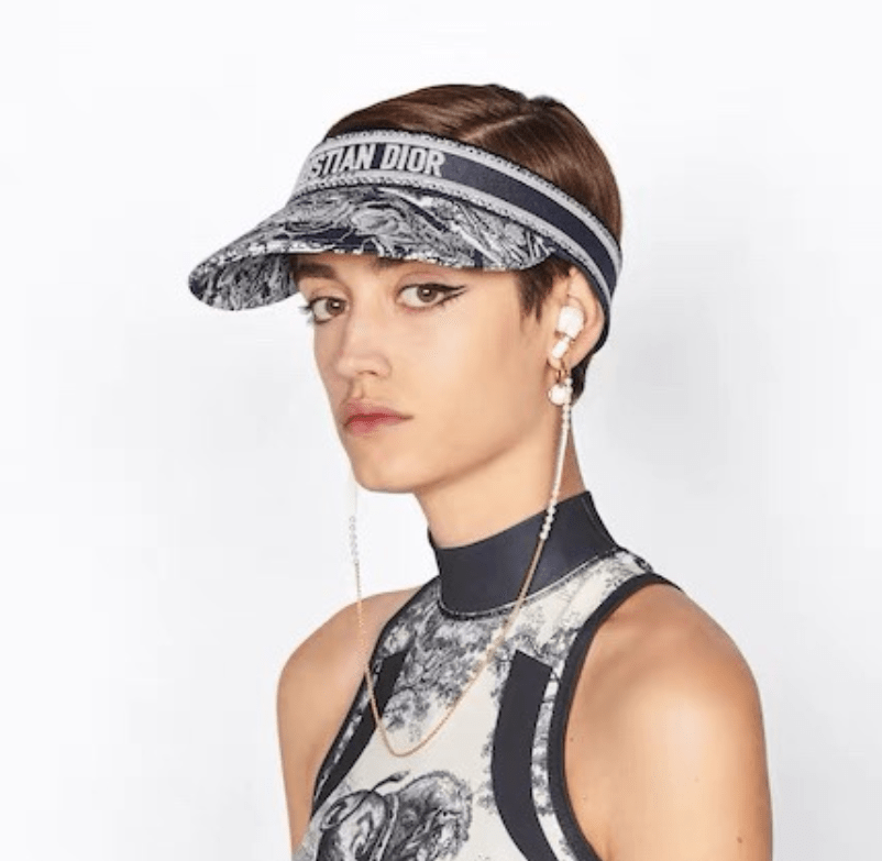 Dior Embroidered Cotton Sun Visor | Luxury Designer Adjustable Visor Hat - Serene