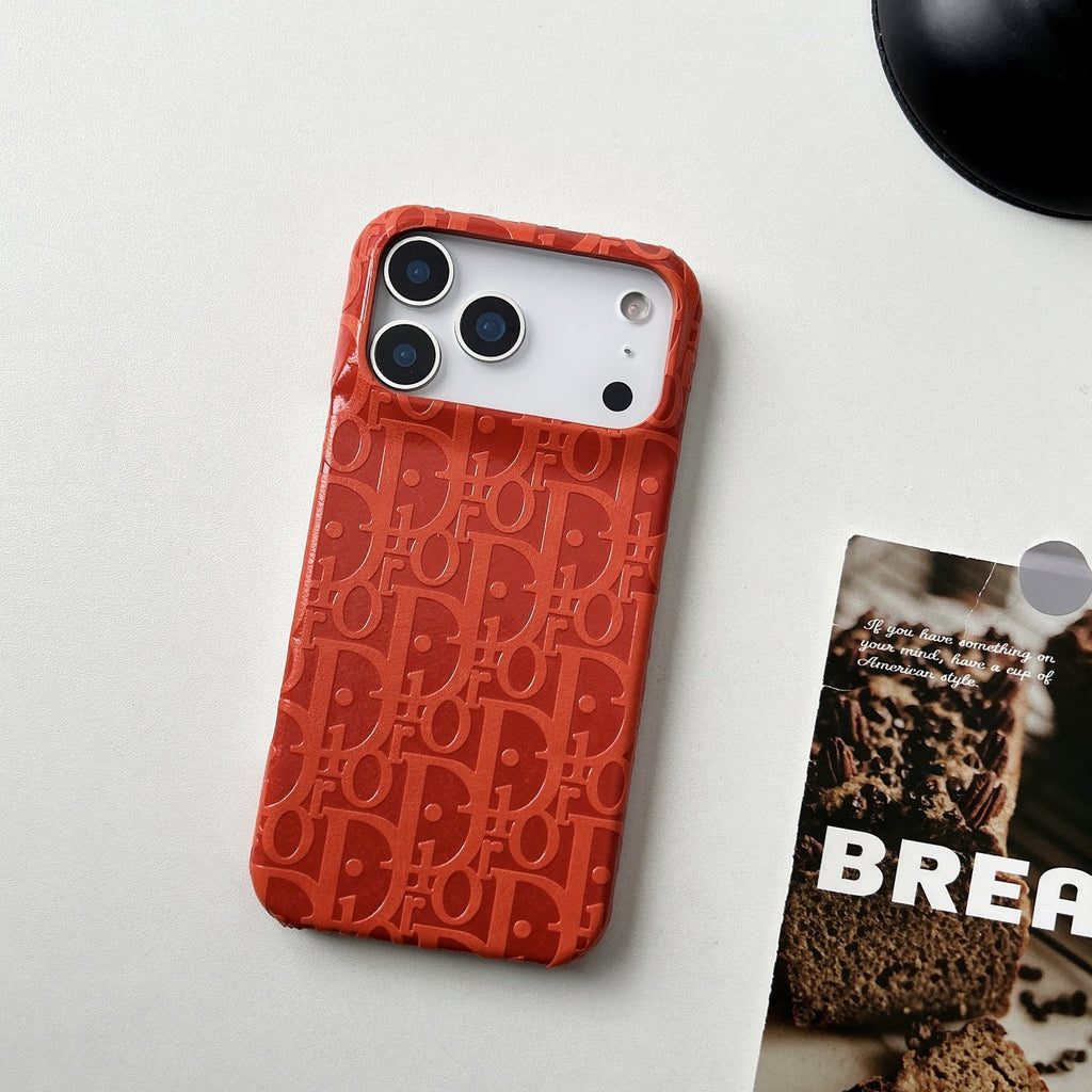 Dior iPhone 17 Pro Max Leather Case – Luxury Designer Phone Cover - Serene