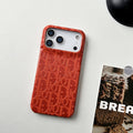 Dior iPhone 17 Pro Max Leather Case – Luxury Designer Phone Cover - Serene