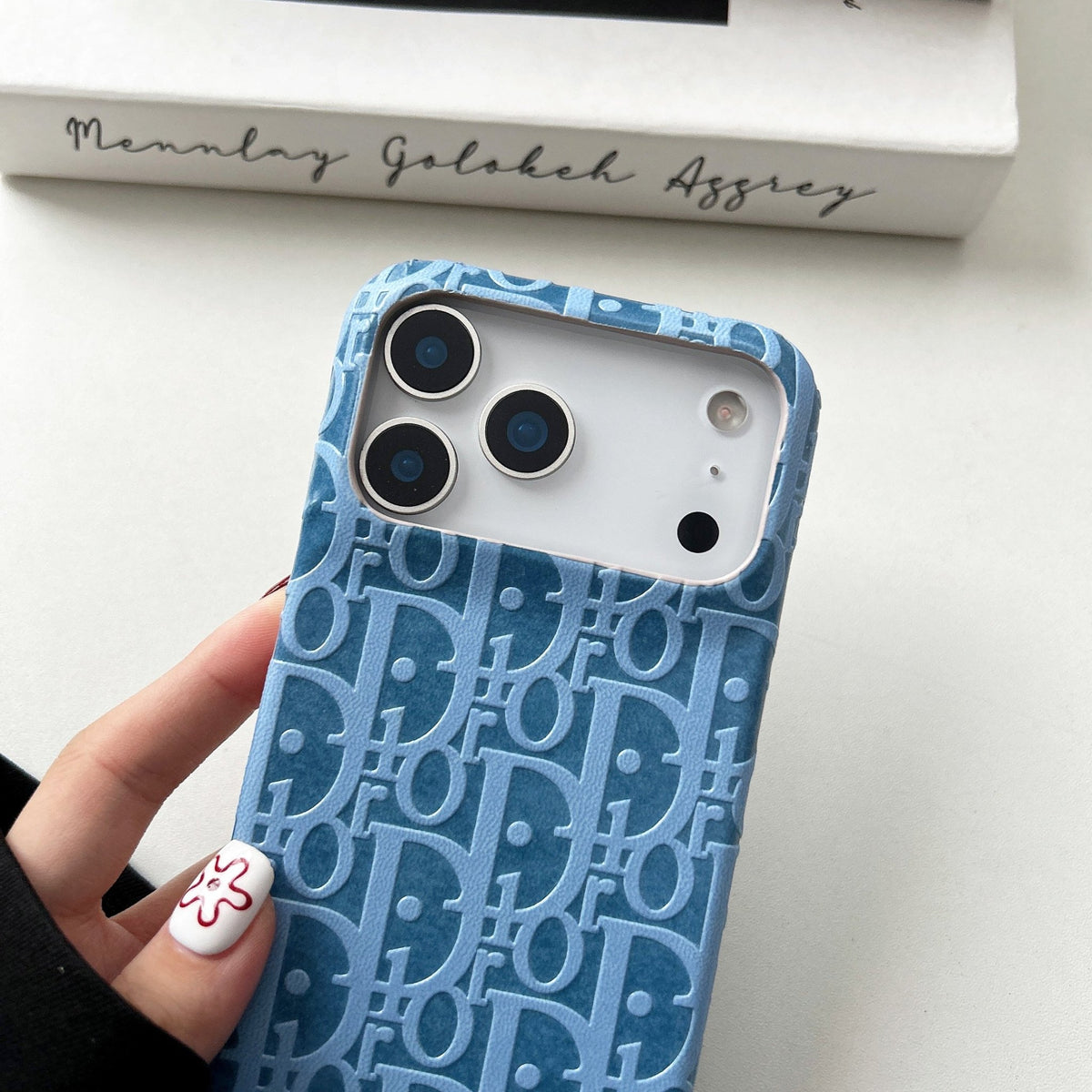 Dior iPhone 17 Pro Max Leather Case – Luxury Designer Phone Cover - Serene