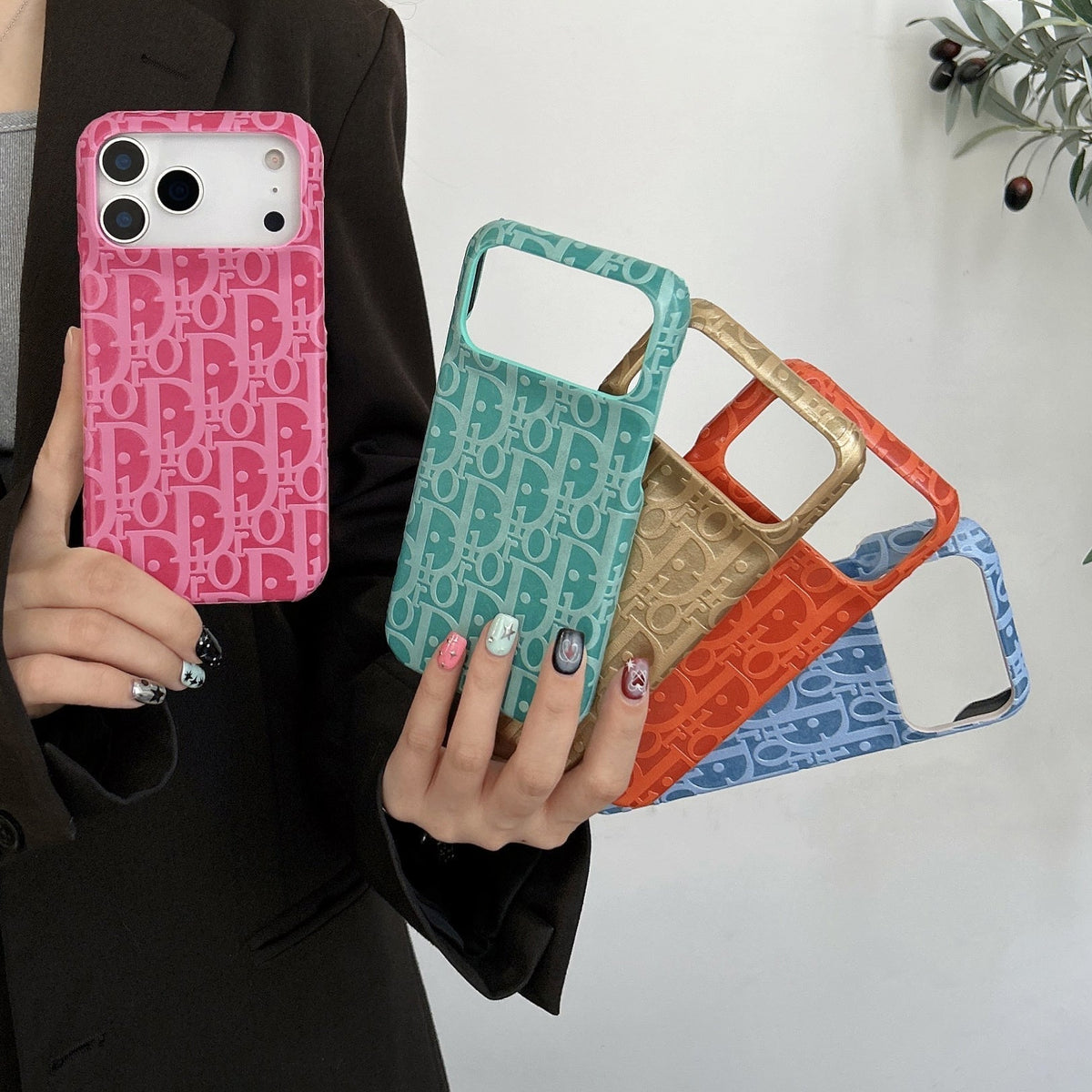 Dior iPhone 17 Pro Max Leather Case – Luxury Designer Phone Cover - Serene