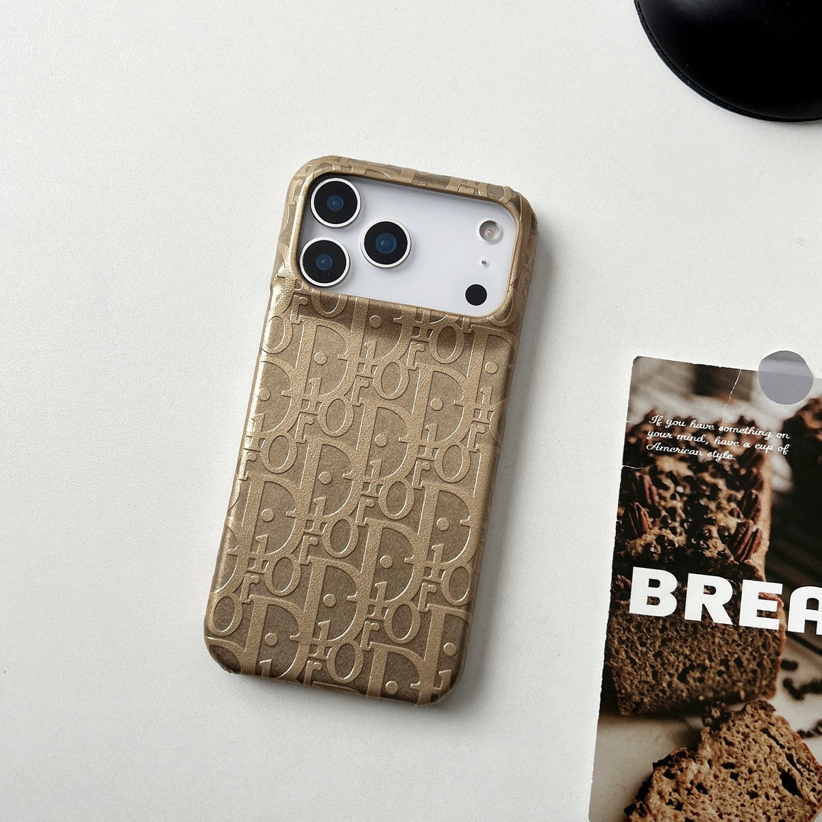 Dior iPhone 17 Pro Max Leather Case – Luxury Designer Phone Cover - Serene