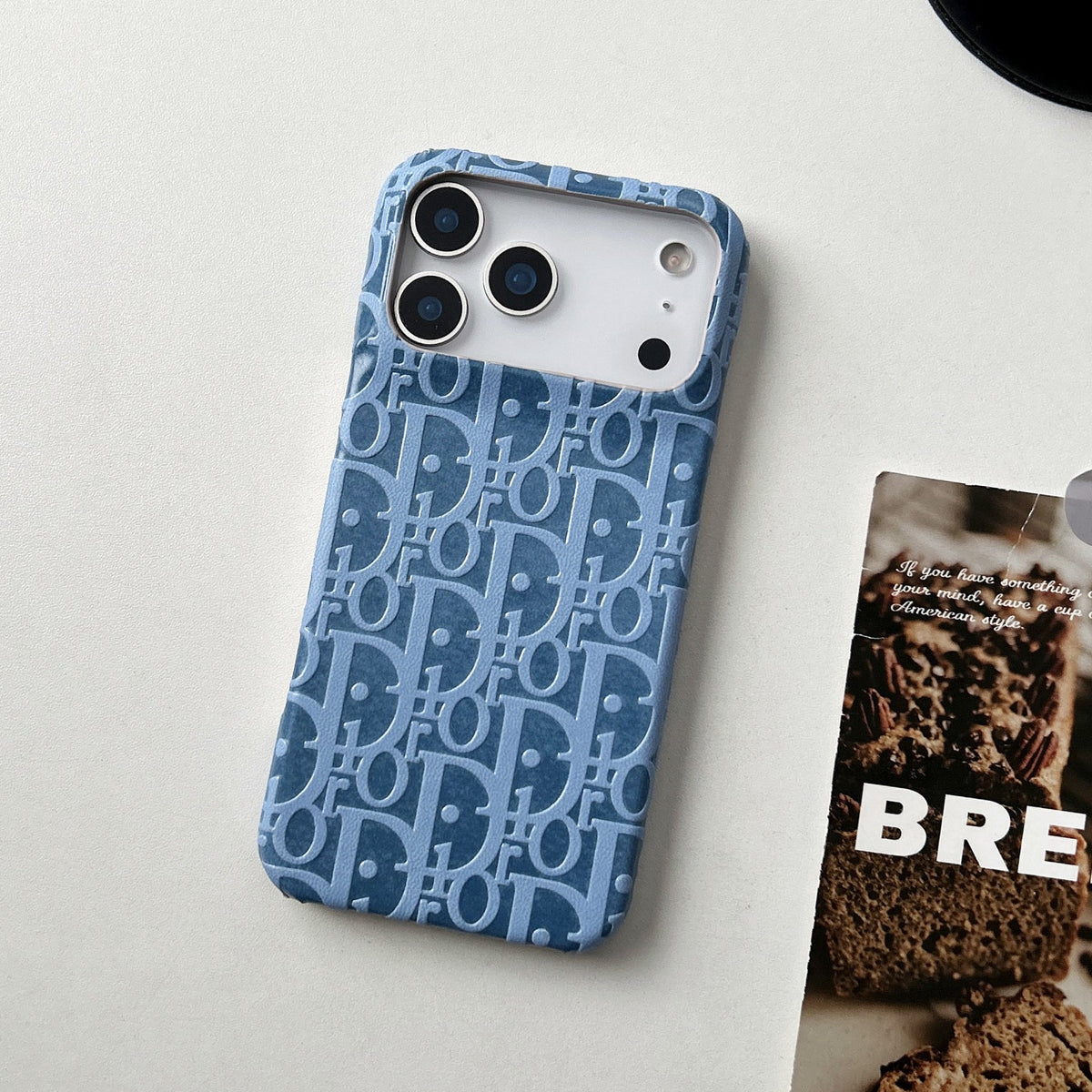 Dior iPhone 17 Pro Max Leather Case – Luxury Designer Phone Cover - Serene