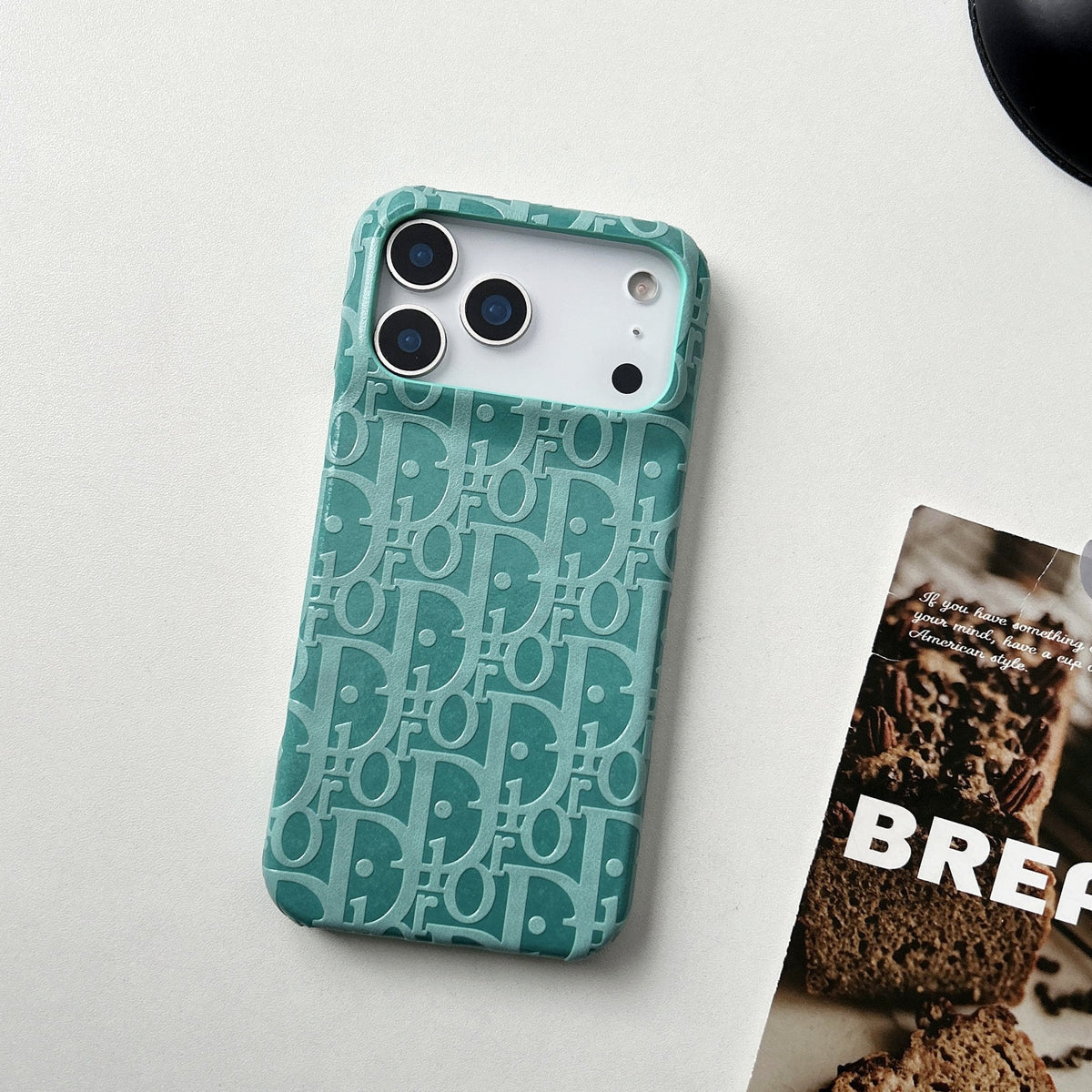Dior iPhone 17 Pro Max Leather Case – Luxury Designer Phone Cover - Serene