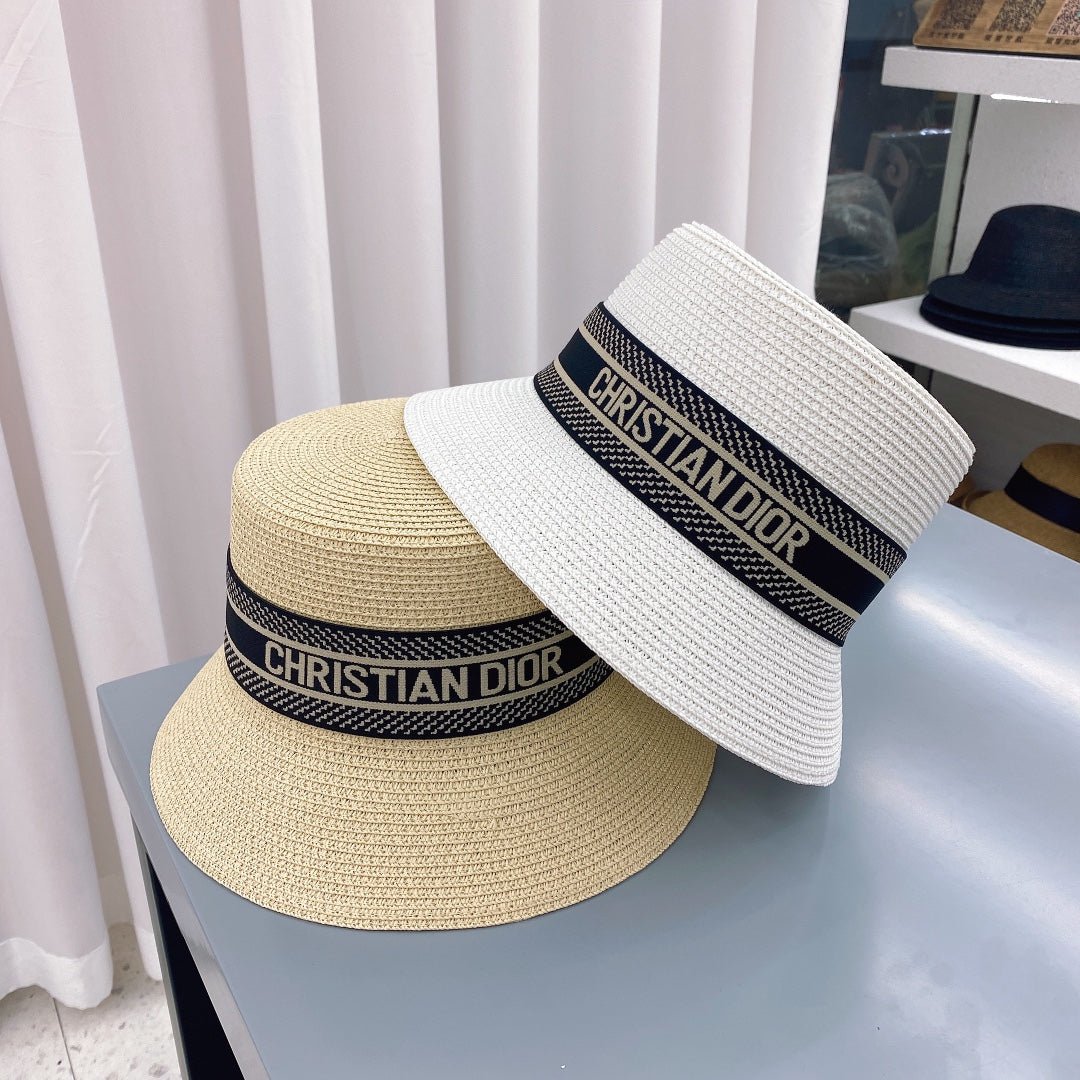 Dior Oblique Straw Bucket Hat for Women | Luxury Designer Hat - Serene