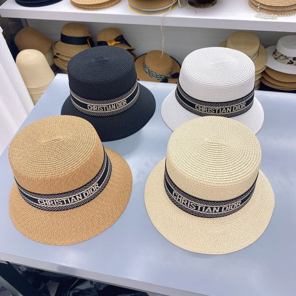 Dior Oblique Straw Bucket Hat for Women | Luxury Designer Hat - Serene