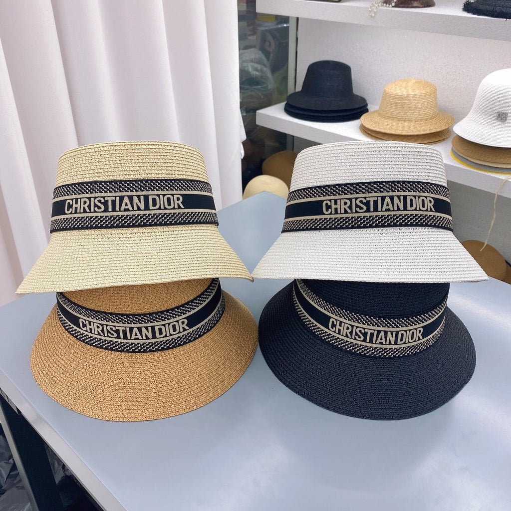 Dior Oblique Straw Bucket Hat for Women | Luxury Designer Hat - Serene