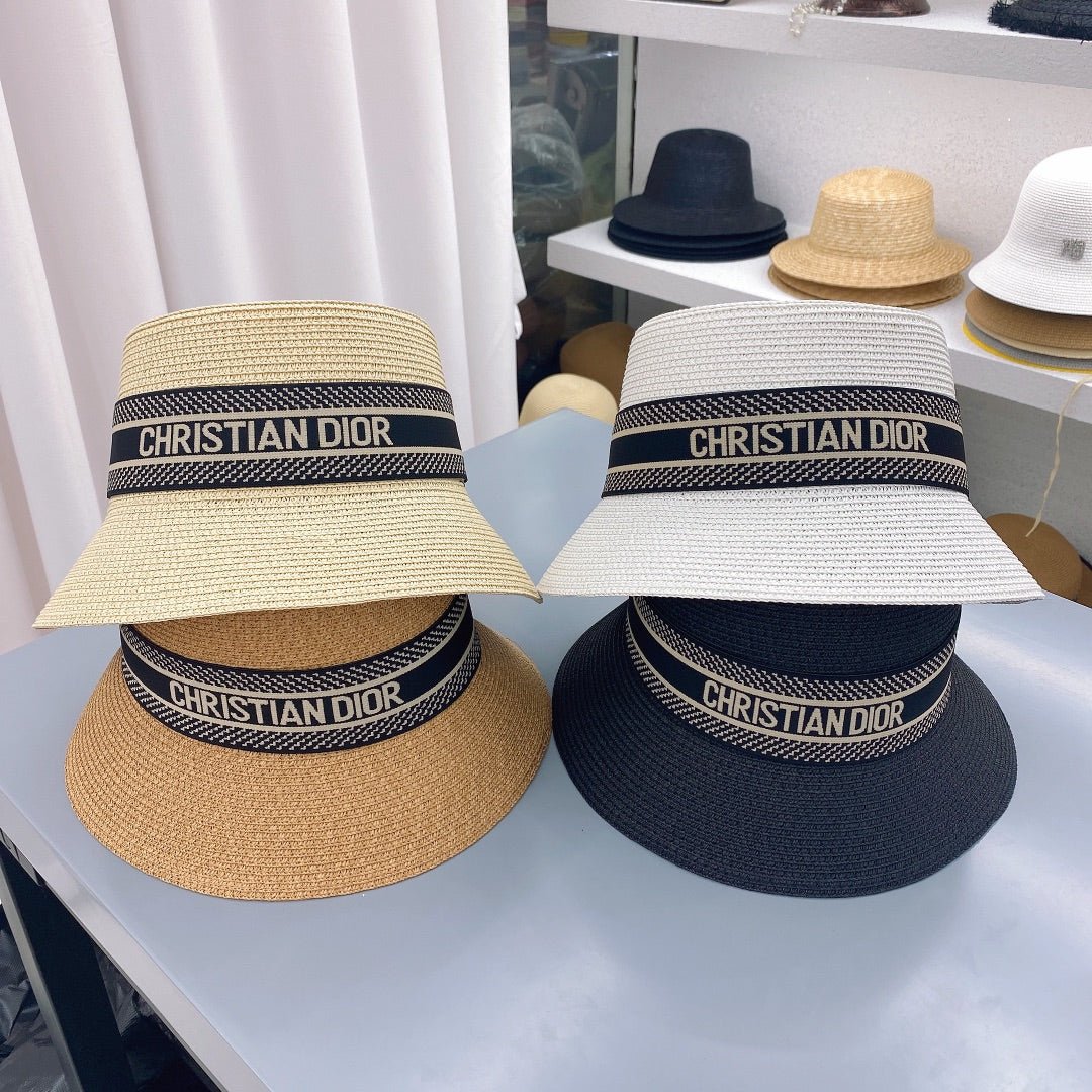 Dior Oblique Straw Bucket Hat for Women | Luxury Designer Hat - Serene