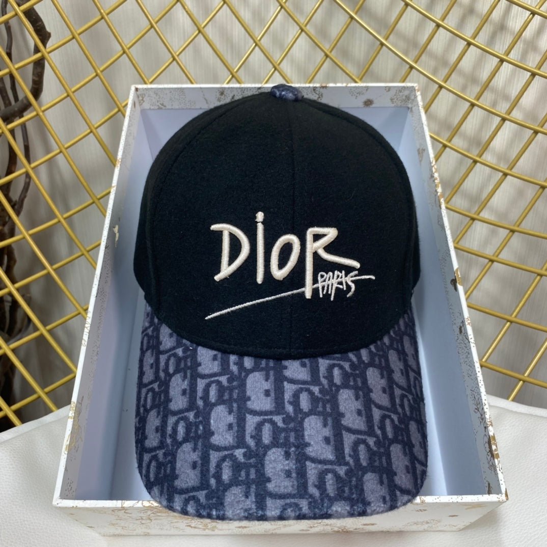 Dior Oblique Wool Baseball Cap | Luxury Designer Hat - Serene