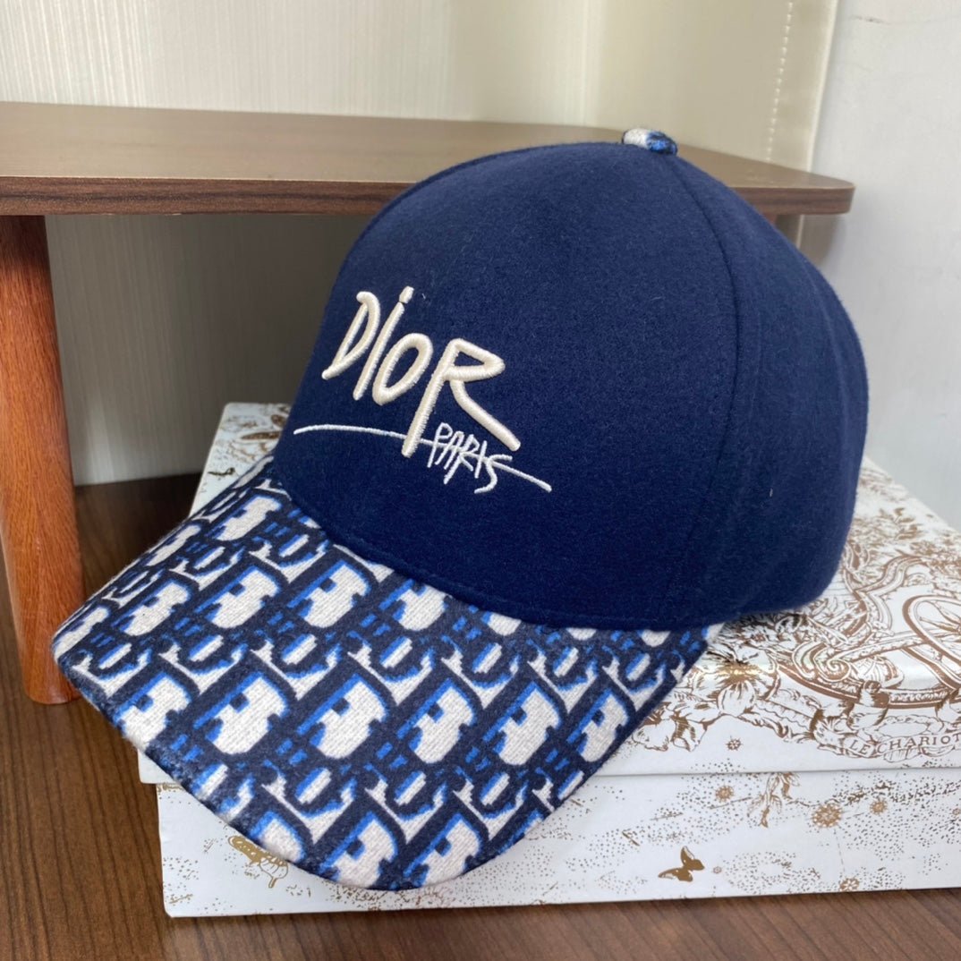 Dior Oblique Wool Baseball Cap | Luxury Designer Hat - Serene