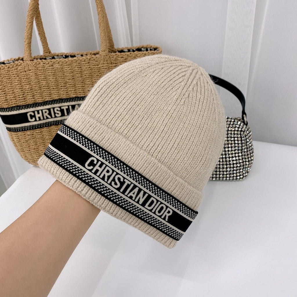 Dior Oblique Wool Knit Beanie | Luxury Designer Winter Hat - Serene