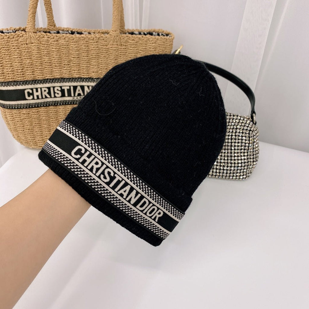 Dior Oblique Wool Knit Beanie | Luxury Designer Winter Hat - Serene