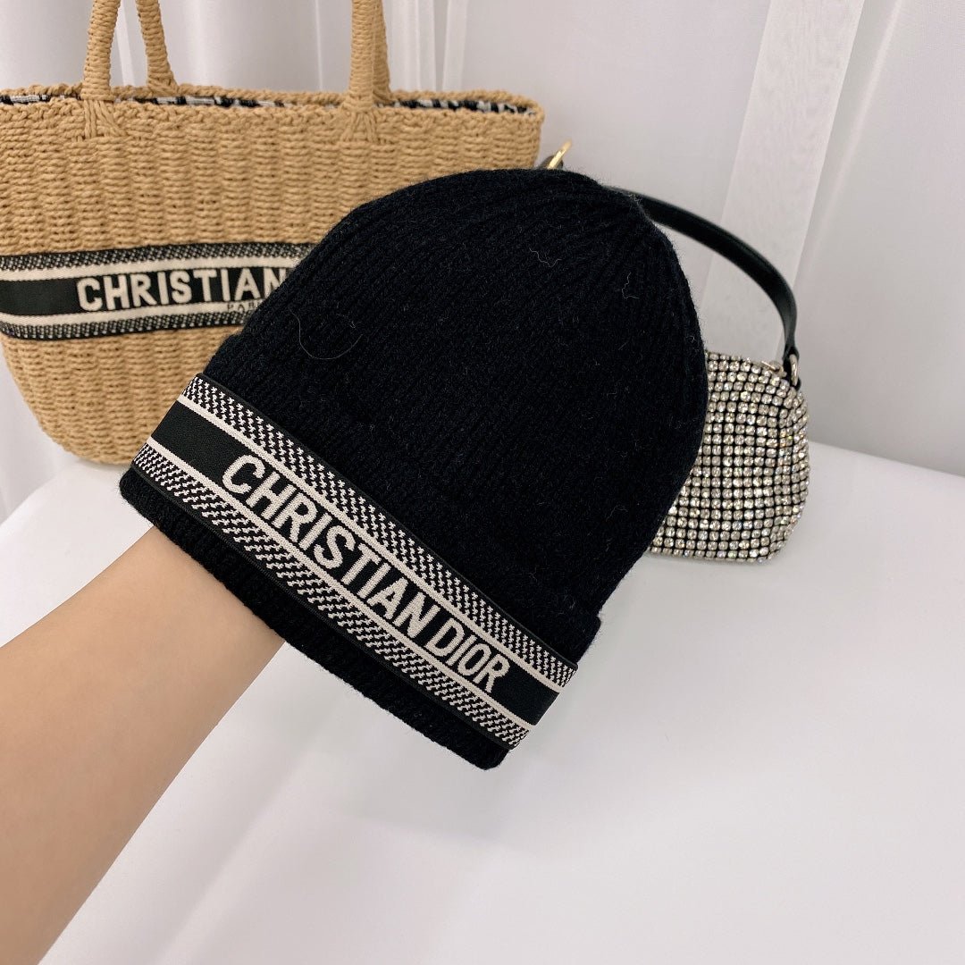 Dior Oblique Wool Knit Beanie | Luxury Designer Winter Hat - Serene